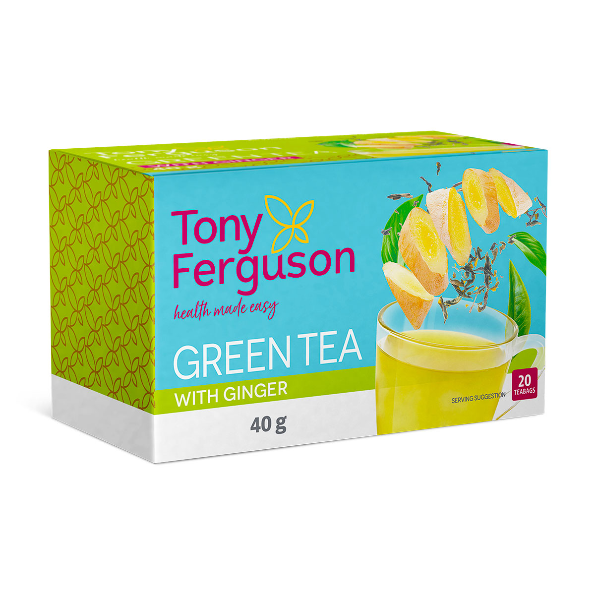 Green Tea With Ginger - 20 Bags 1 | Tony Ferguson SA | Green Tea With Ginger - 20 Bags Green Tea With Ginger - 20 bags